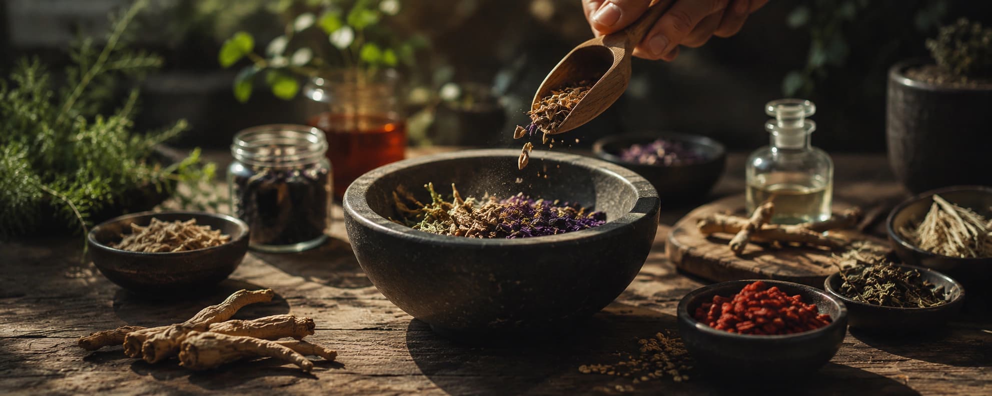 Morning Mate ingredients arranged in a premium product composition